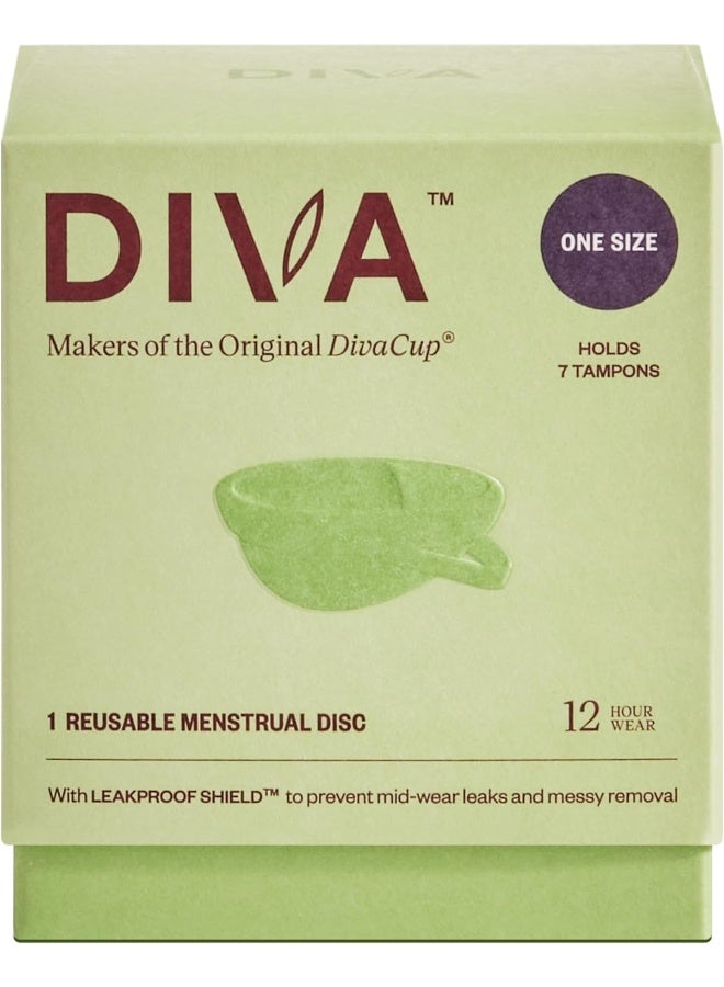 DivaCup Diva Disc - Comfortable, Reusable Menstrual Disc with Leakproof Shield - Period Disc for Up to 12 Hours of Continuous Wear - 100% Medical Grade Silicone - Holds 7 Tampons of Flow - One Size Fits Most - Image 1
